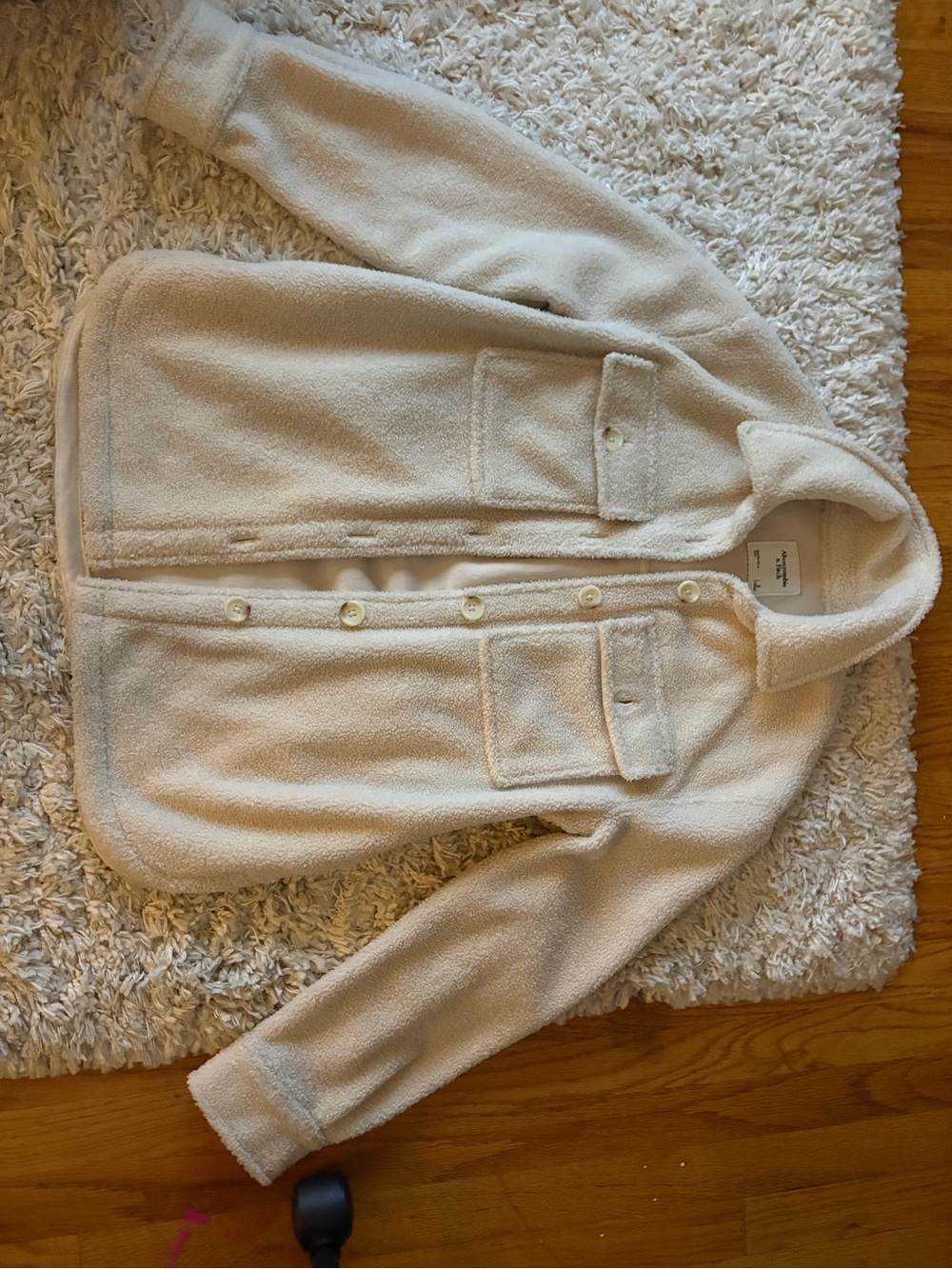 Abercrombie Cream Teddy Coat